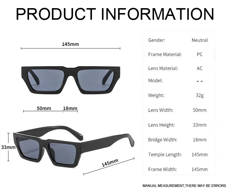 Lunettes de soleil carrées style urbain "2024 2025"