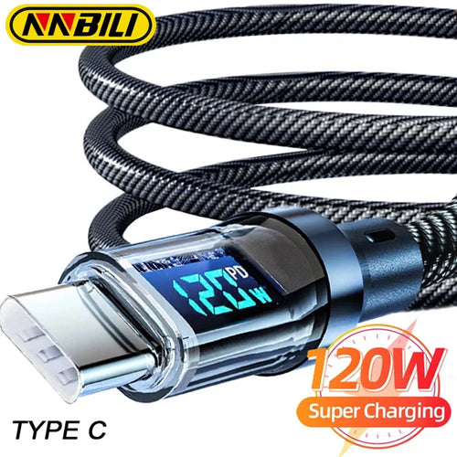 Câble USB-C LED 120W – Charge ultra-rapide & transfert de données
