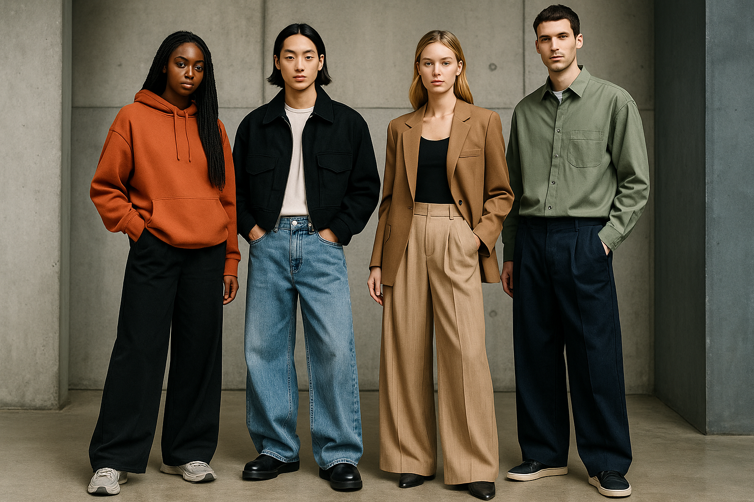 propose moi mais avec des vrais vêtement de style moderne portée